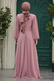  Stylish Dusty Rose Islamic Clothing Evening Dress 22123GK - 3