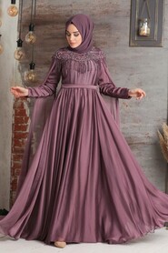  Stylish Dusty Rose Islamic Engagement Gown 21901GK - 3