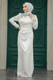  Stylish Ecru Muslim Bridesmaid Dress 40773E - Thumbnail