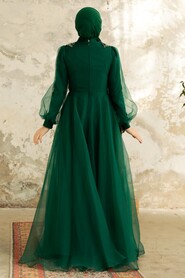  Stylish Emerald Green Muslim Bridal Dress 22571ZY - 3