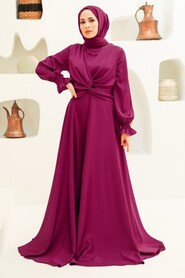  Stylish Fushia Islamic Clothing Engagement Dress 3389F - NEVA STYLE