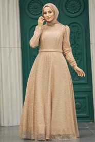  Stylish Gold Modest Evening Gown 23070GOLD - 1