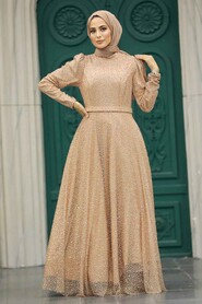  Stylish Gold Modest Evening Gown 23070GOLD - 2