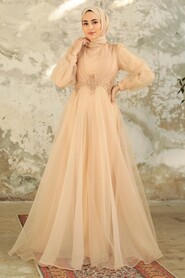  Stylish Gold Muslim Bridal Dress 22571GOLD - 1