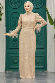  Stylish Gold Muslim Evening Dress 23210GOLO - 3