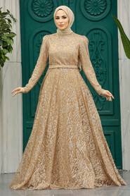  Stylish Gold Muslim Wedding Dress 23241GOLD - 2