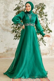  Stylish Green Modest Islamic Clothing Prom Dress 3753Y - NEVA STYLE