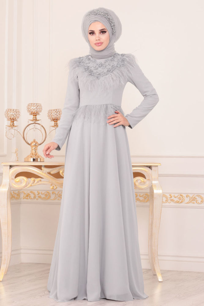 Grey Modest Bridesmaid Dresses