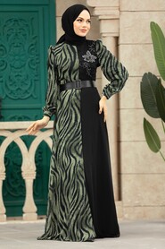  Stylish Khaki Hijab Wedding Dress 39053HK - 1