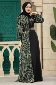  Stylish Khaki Hijab Wedding Dress 39053HK - 2