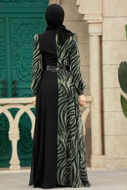  Stylish Khaki Hijab Wedding Dress 39053HK - 3