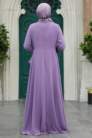  Stylish Lila Islamic Evening Dress 25850LILA - 3