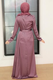  Stylish Lila Islamic Long Sleeve Maxi Dress 3606LILA - 4