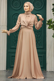 Stylish Mink Islamic Clothing Engagement Dress 3389V - 2