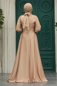  Stylish Mink Islamic Clothing Engagement Dress 3389V - 3