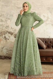  Stylish Mint Hijab Bridesmaid Dress 22780MINT - 3