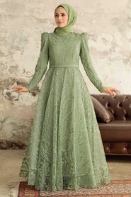  Stylish Mint Hijab Bridesmaid Dress 22780MINT - 2