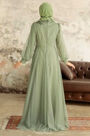 Stylish Mint Hijab Evening Dress 22061MINT - 2
