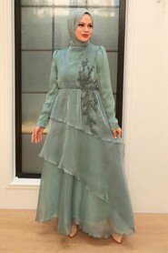  Stylish Mint Islamic Engagement Dress 25825MINT - 1