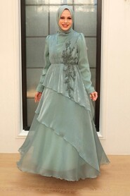  Stylish Mint Islamic Engagement Dress 25825MINT - 2