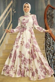  Stylish Powder Pink Islamic Dress 35671PD - 3