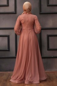  Stylish Powder Pink Islamic Engagement Dress 4305PD - 5