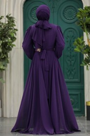 Neva Style - Stylish Purple Modest Evening Dress 50173MOR - Thumbnail
