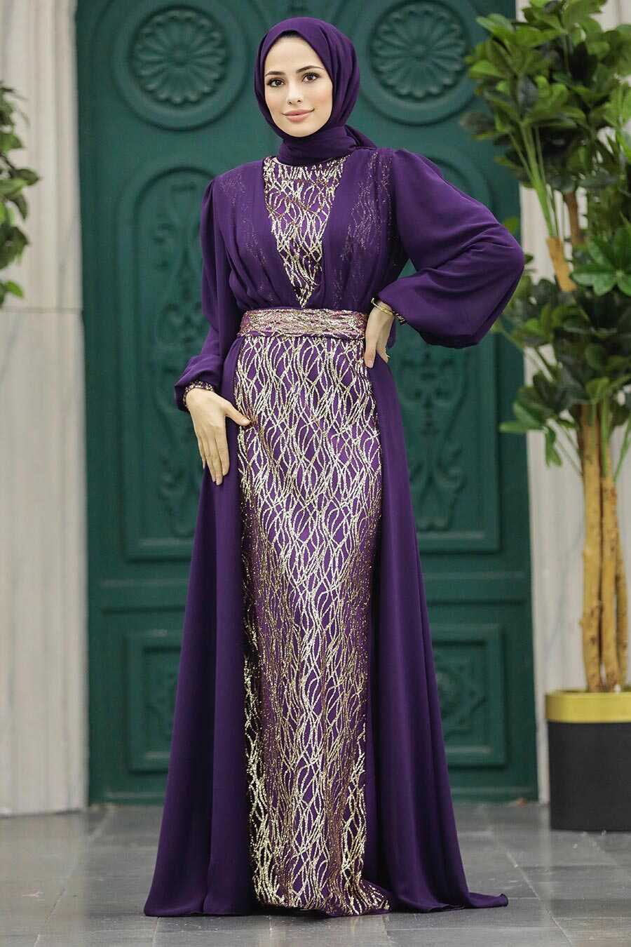 Neva Style - Stylish Purple Modest Evening Dress 50173MOR