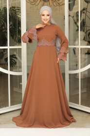  Stylish Sunuff Colored Islamic Evening Dress 9181TB - 2