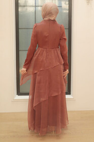  Stylish Terra Cotta Islamic Engagement Dress 25825KRMT - 3