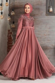 Stylish Terra Cotta Islamic Engagement Gown 21901KRMT - 1