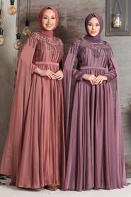  Stylish Terra Cotta Islamic Engagement Gown 21901KRMT - 3