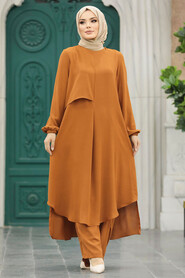  Sunuff Colored Islamic Clothing Dual Suit 10701TB - 1