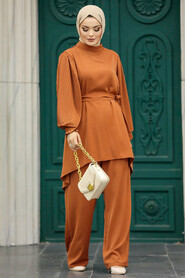  Sunuff Colored Islamic Clothing Dual Suit 5923TB - 2