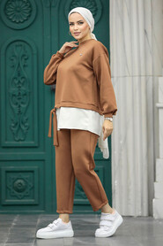  Sunuff Colored Islamic Clothing Dual Suit 71201TB - 1