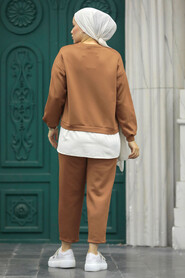 Sunuff Colored Islamic Clothing Dual Suit 71201TB - 4