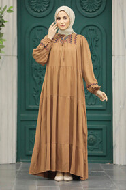  Sunuff Colored Long Muslim Dress 8966TB - 2