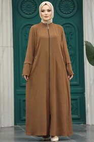  Sunuff Colored Long Sleeve Turkısh Abaya 11055KTB - 1