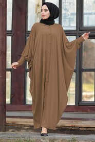  Sunuff Colored Long Turkish Abaya 1723TB - NEVA STYLE