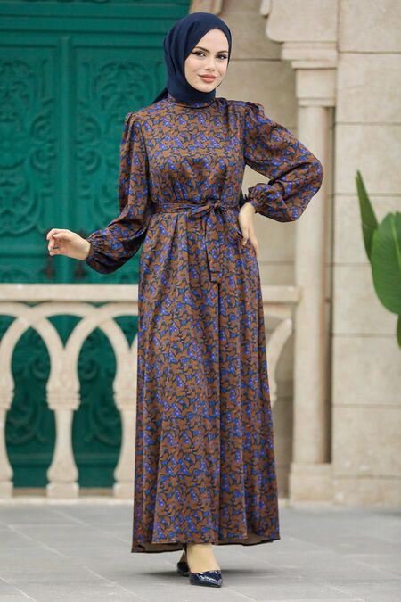  Sunuff Colored Modest Dress 342700TB - NEVA STYLE