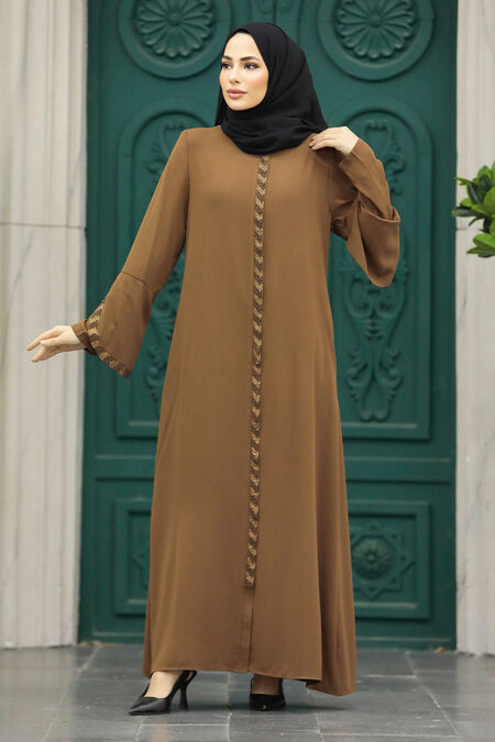  Sunuff Colored Modest Turkish Abaya 626TB - NEVA STYLE