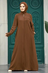  Sunuff Colored Plus Size Turkish Abaya 1098KTB - NEVA STYLE