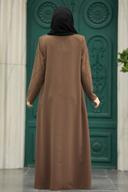 Neva Style - Sunuff Colored Plus Size Turkish Abaya 625TB - Thumbnail