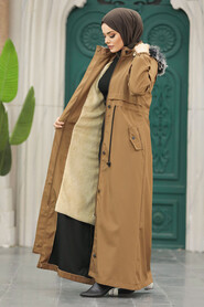  Sunuff Colored Women Parka Coat 60506TB - 2