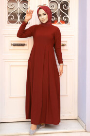 Terra Cotta Hijab Dress 18130KRMT - NEVA STYLE