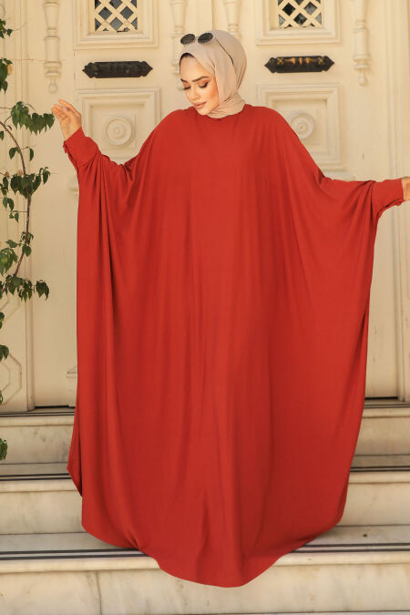  Terra Cotta Hijab Dress 5867KRMT - NEVA STYLE