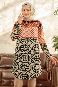 Terra Cotta Hijab Tunic 11614KRMT - 1