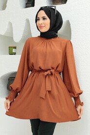  Terra Cotta Islamic Clothing Tunic 3795KRMT - NEVA STYLE