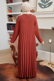  Terra Cotta Muslim Long Dress Style 76840KRMT - 2