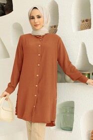  Terra Cotta Plus Size Tunic 1148KRMT - NEVA STYLE